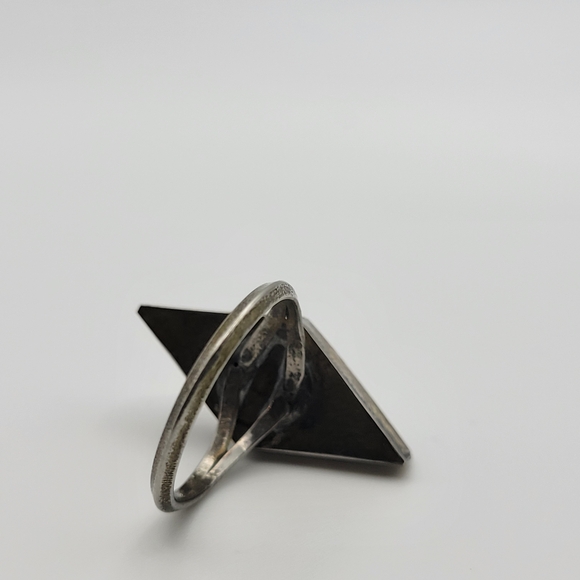 Native American Style Zuni? Beautiful Geometric Inlay Sterling Silver Ring - Picture 11 of 13